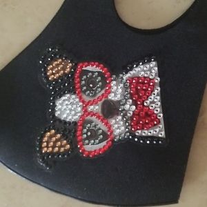 Boston Terrior Jeweled Facemask nwot